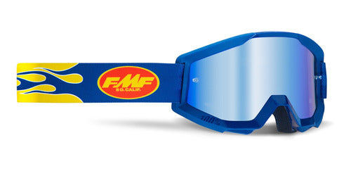 Goggles FMF Powercore Flame Navy - Mica Espejo Azul